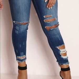 Distressed jeans